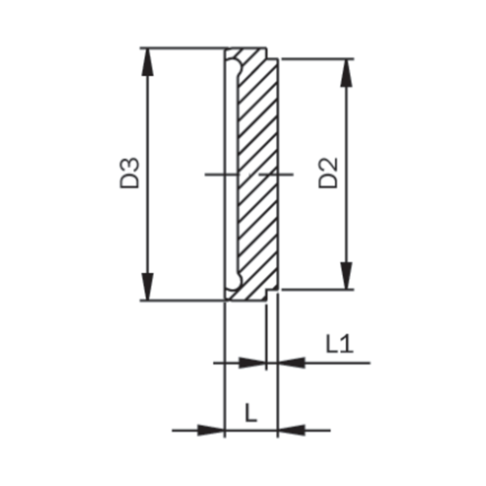 Blindbundstutzen, aseptisch DIN 11864-1, Serie A, DIN