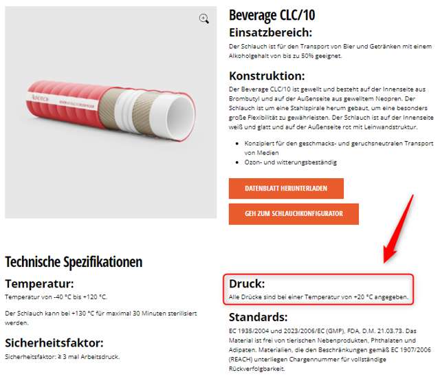 Screenshot der Produktseite, Beverage CLC/10