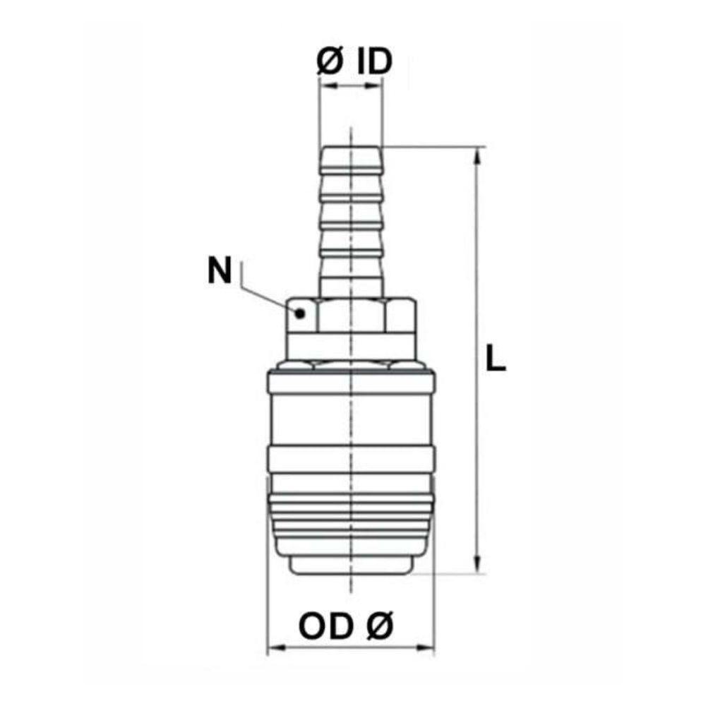 Druckluftkupplung, Schlauchanschluss