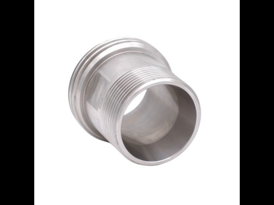 Rostfreier DS-Gewindestutzen mit BSP-Nippel aus Edelstahl AISI 316. Bestellen Sie spezielle Lebensmittelfittings in bester Industriequalität hier.