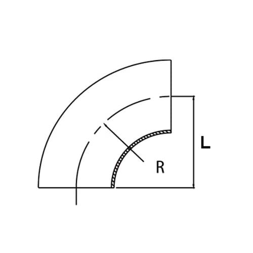 Bogen 90°, DIN-Rohr, Schweißende