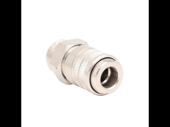 Verzinkte Druckluftkupplung mit BSP-Außengewinde und Ventil. Geeignet für Druckluft bis 35 bar und +100°C. Kompatibel mit Cejn 320. Online bestellen!