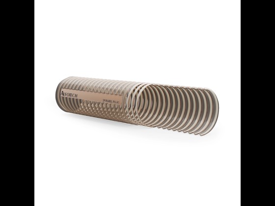 Transparenter, lebensmittelechter PU-Schlauch mit PVC-Spirale. Ideal für den Transport von Granulaten, Luft und Dampf. Jetzt bestellen!