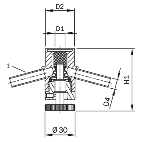 Probenahmeventil ohne Spülanschluss