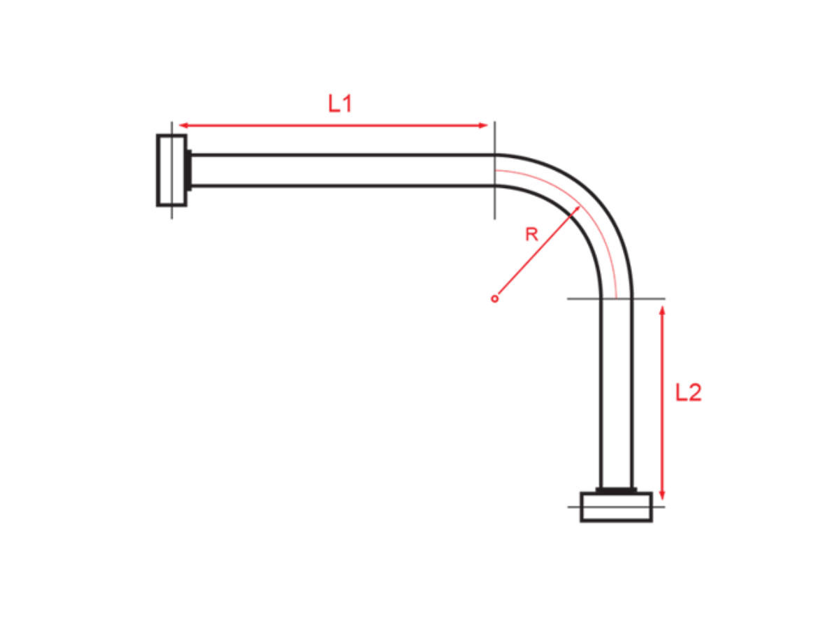 Finden Sie den Biegeradius