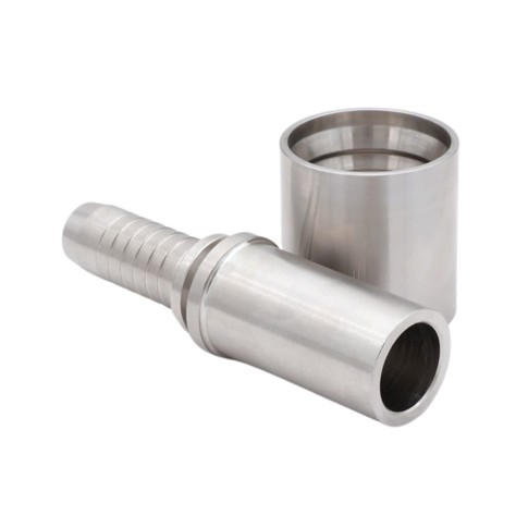 AFT Presskupplung f. gewellt. PTFE Schlauch m. Geflecht, Rohrstutzen