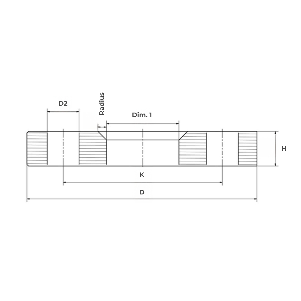 Losflansch, ISO, EN 1092-1 (DIN 2642)