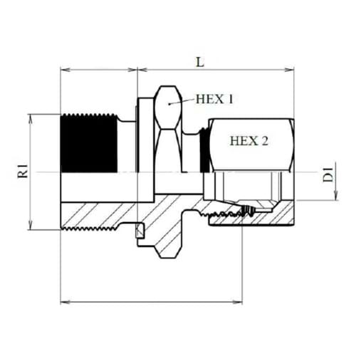 Sicherheitskupplungsnippel, BSP-Außengewinde