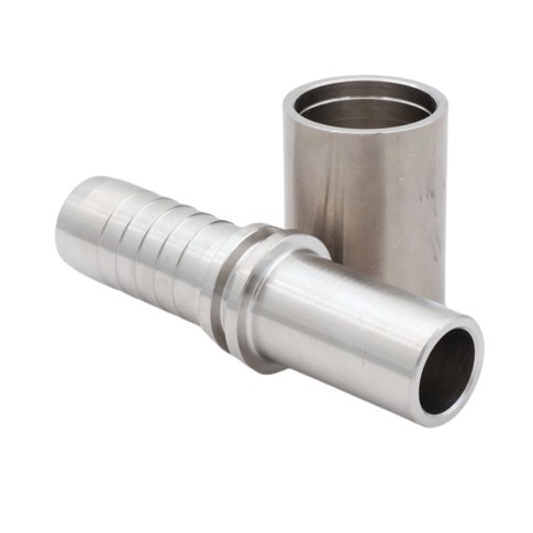 AFT Presskupplung f. glatter PTFE Schlauch m. geflecht, Rohrstutzen