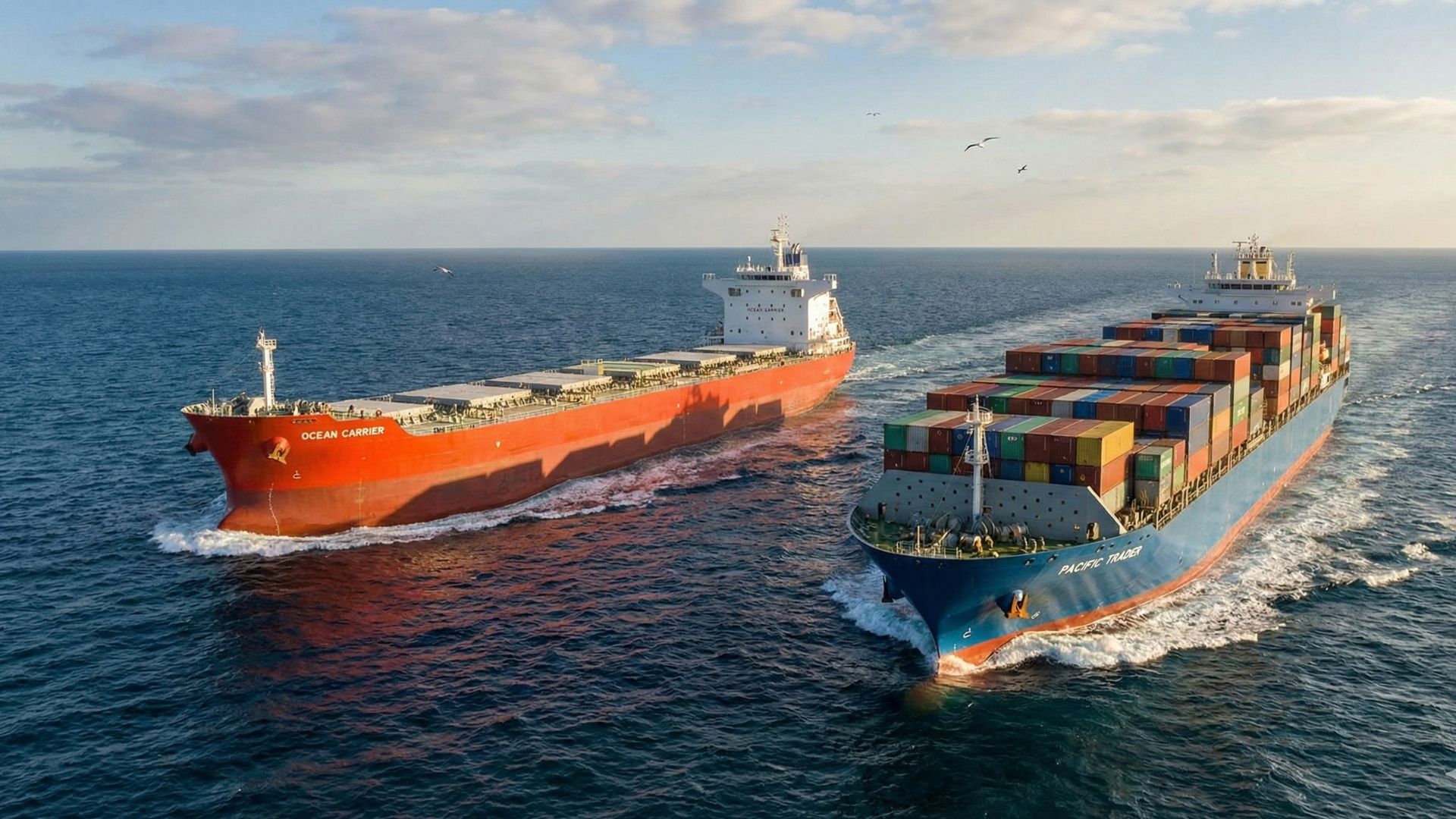 tank ships at the sea