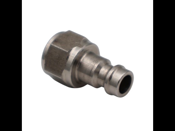Edelstahl AG MINI-Kupplungsnippel mit BSP-Innengewinde, geeignet für den Anschluss an feste Installationen. Belastbar bis 12 bar/+100°C. Hier bestellen!