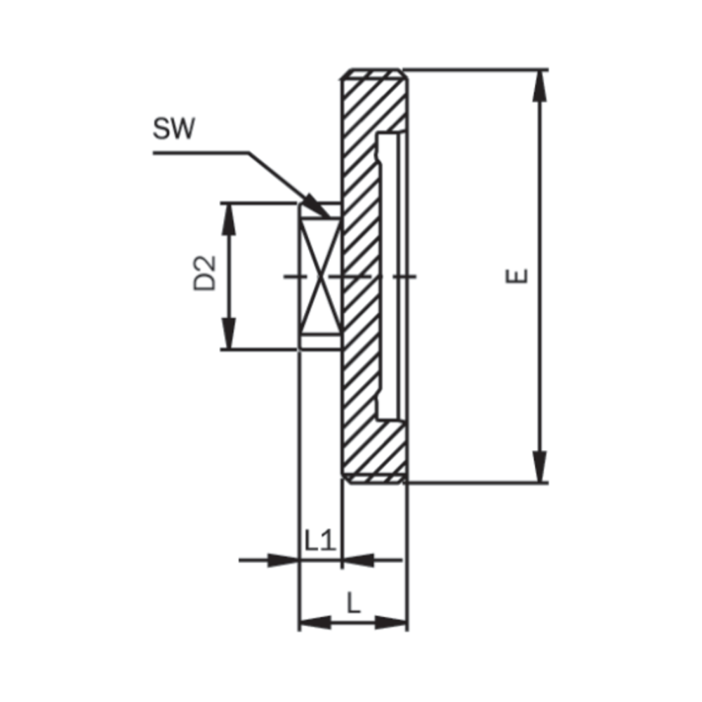 Blindnippel, aseptisch DIN 11864-1, Serie C, Zoll