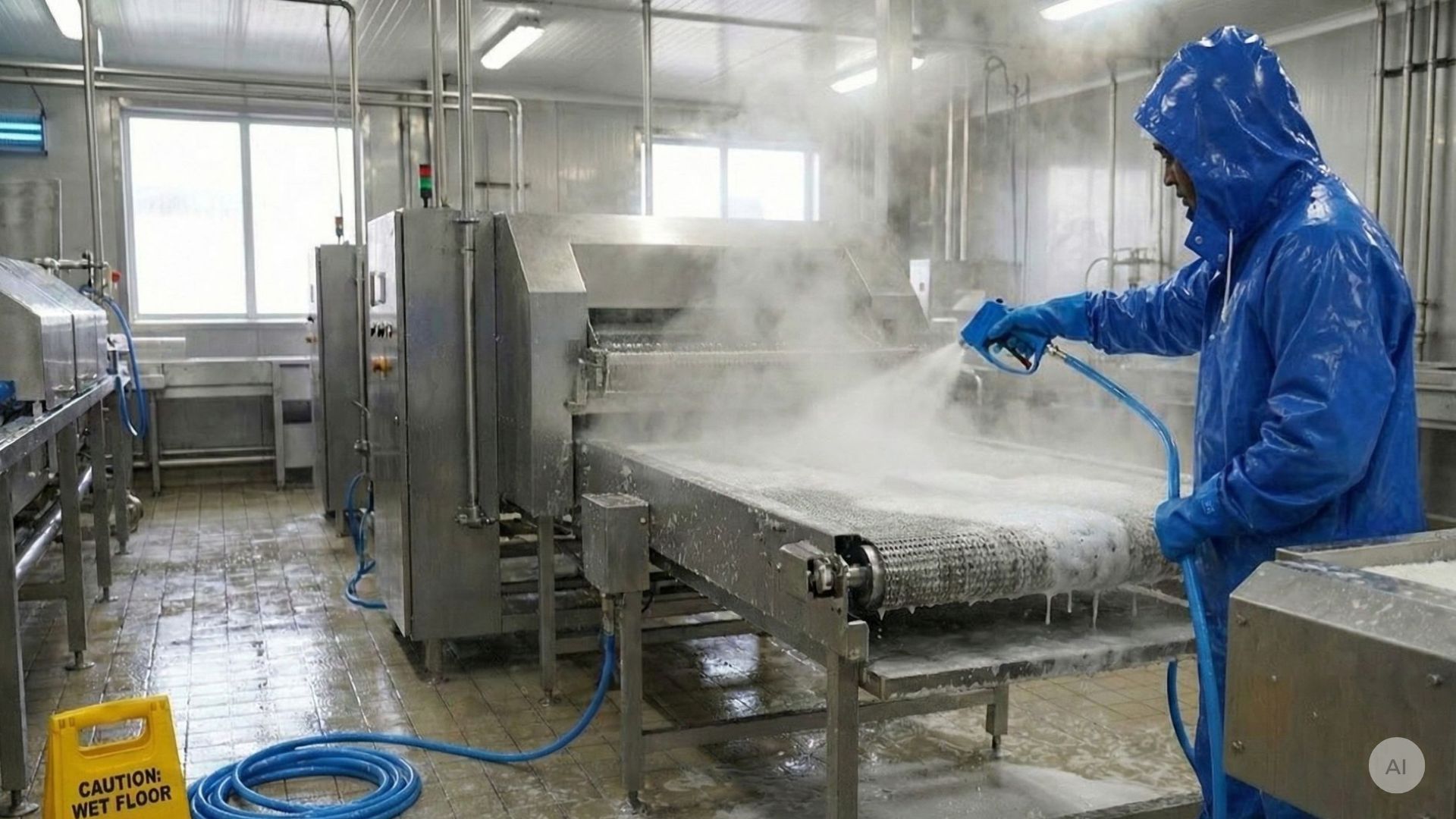 man doing low pressure cleaning