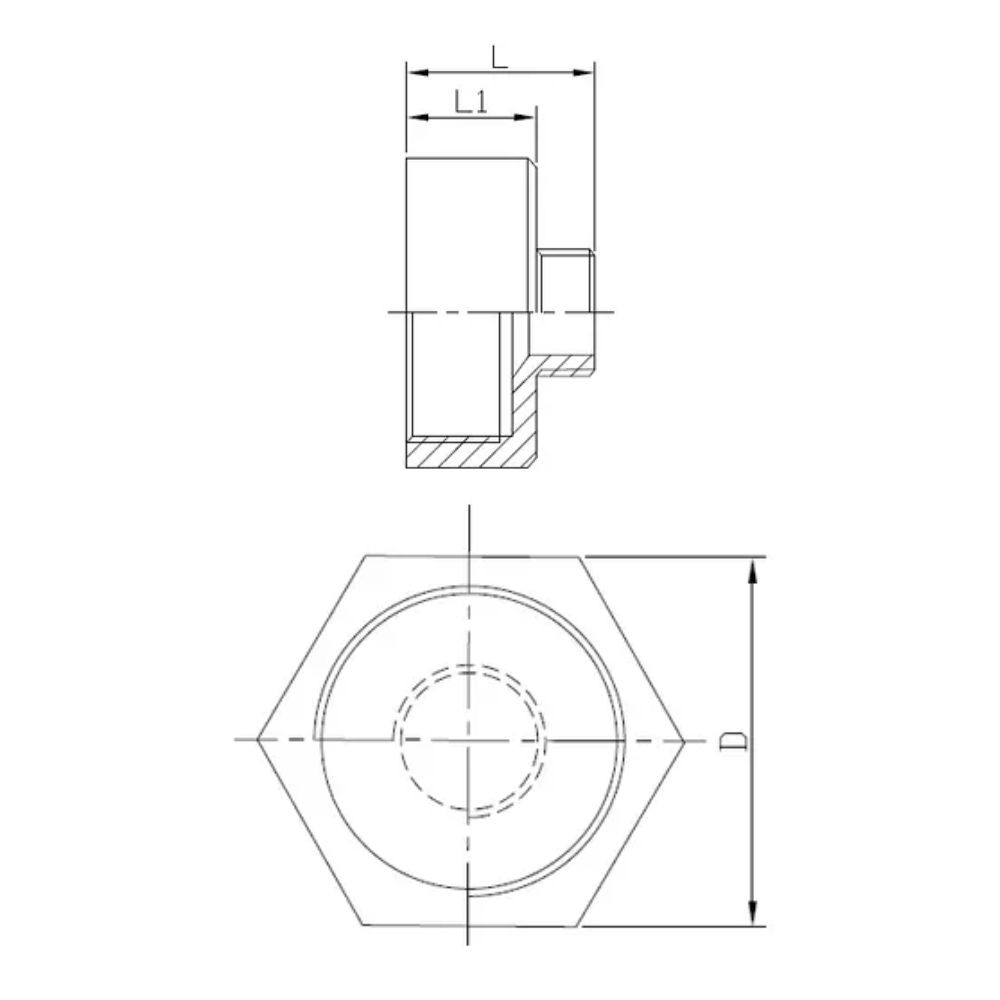 6-kt. neg. Reduzierstück