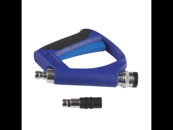 Ergonomische Heißwasserpistole mit 1/2”-Gewinde. Geringes Gewicht und Wärmeschutz. Belastbar bis 10 bar und 80 °C. Perfekt für den Dauereinsatz.