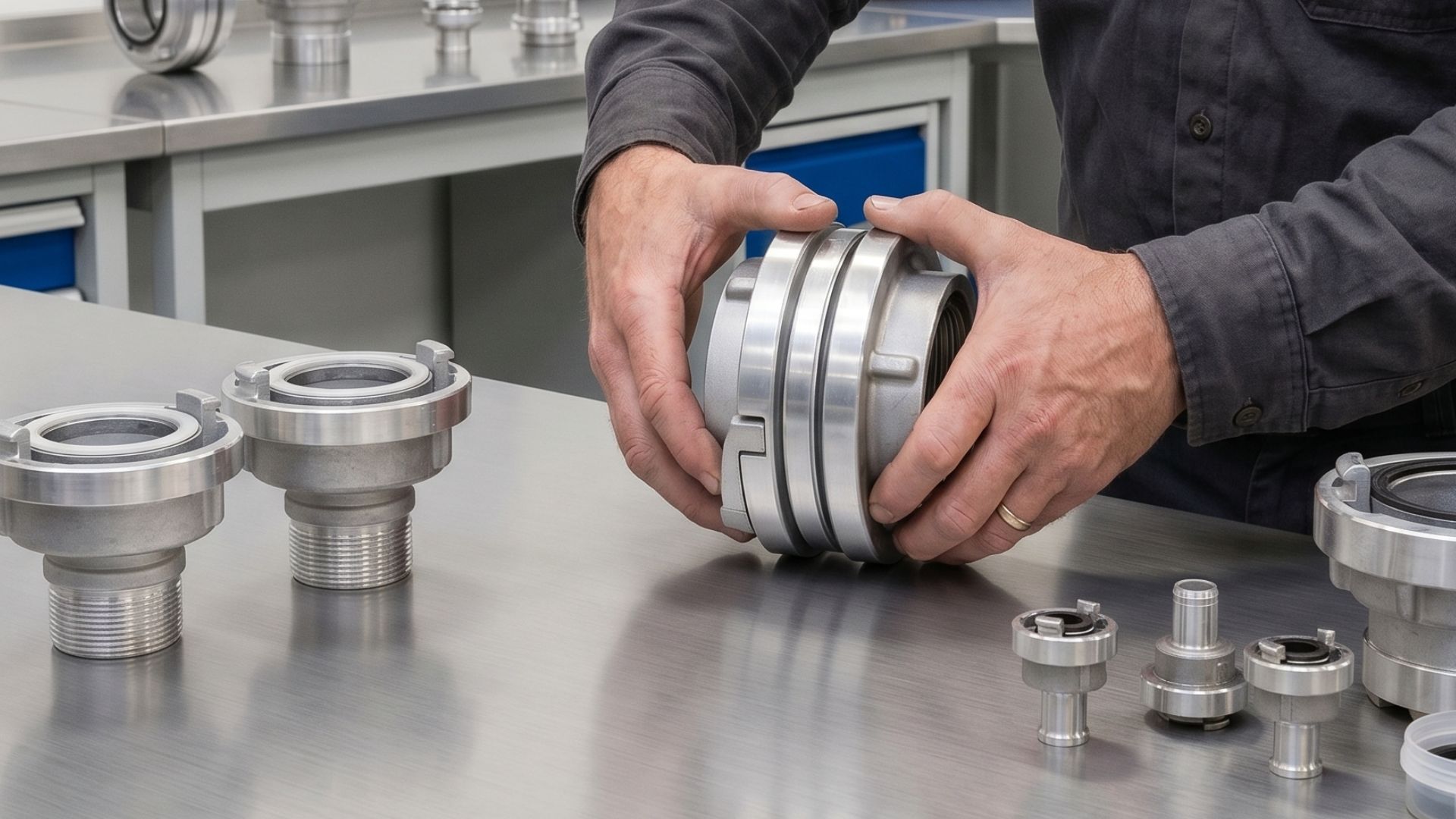 mann verbindet Storz-Kupplungen