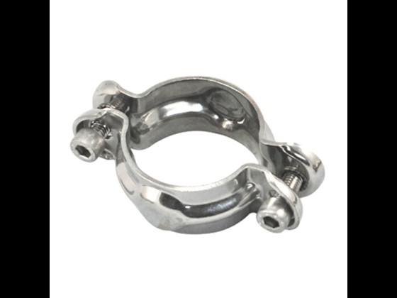Rohrschelle aus Edelstahl ohne Schaft mit Unbrako Schrauben für zuverlässige Montagen in industriellen Umgebungen. Online kaufen bei Alfotech!