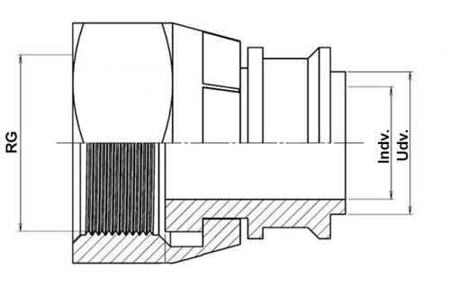 Schweissfitting für Faltenbalgschläuche, BSP Überwurfmutter, flach
