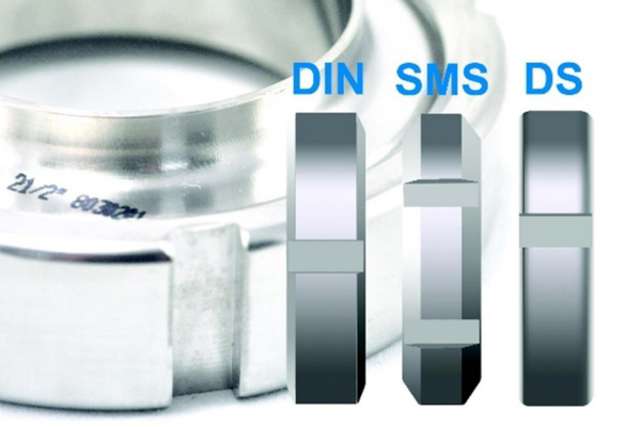 Infografik über DIN-, SMS- und DS-Kupplungen