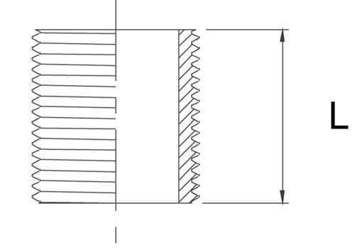 Zusammengeschnittener Rohrnippel
