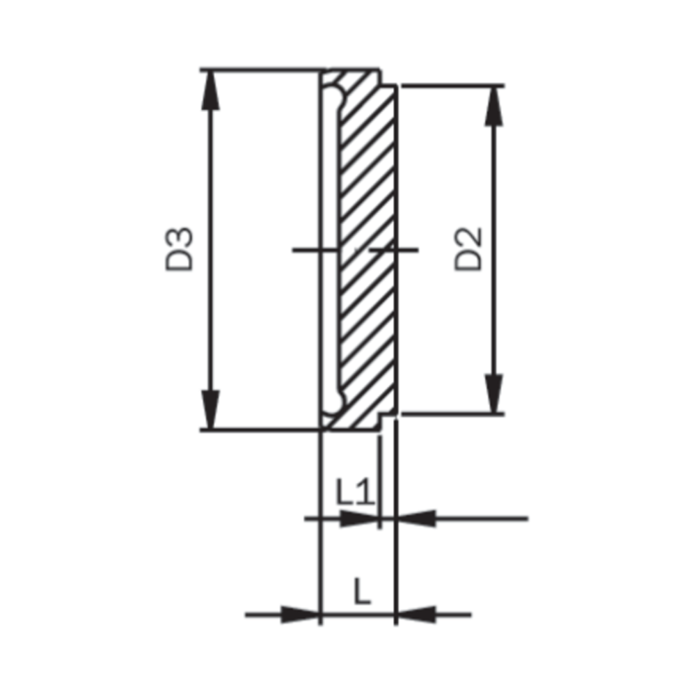 Blindbundstutzen, aseptisch DIN 11864-1, Serie C, Zoll