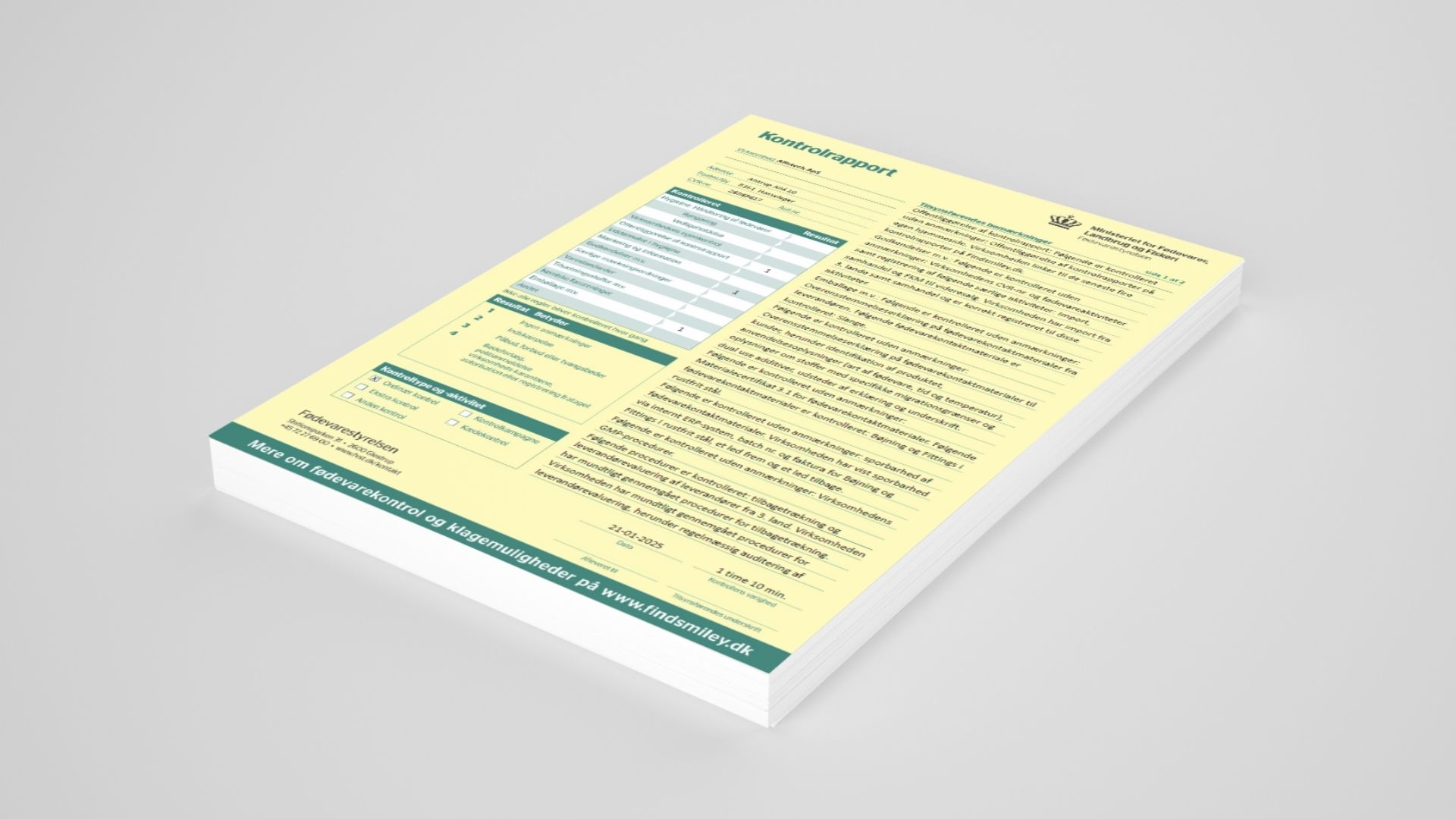 Registriert bei und geprüft durch die dänische Lebensmittelbehörde