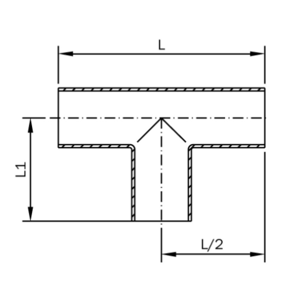 T-Stück - lang, DIN