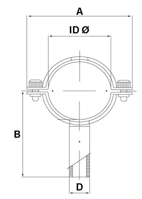 Rohrschelle mit Schaft, Unbrako-Schrauben, DIN