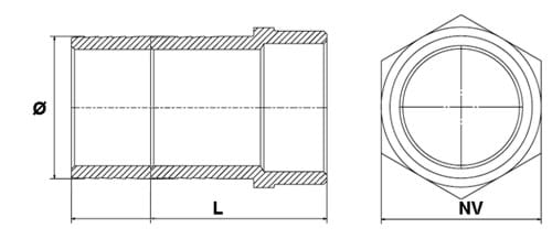 Schlauchtülle, Aussengewinde