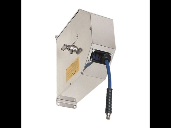 Alfotech's rostfreier Schlauchaufroller AFT 3020 AVC ist mit Federaufwicklung für u.a. Druckluftschläuche. Hohe Qualität. Passend für 3/8" od. 1/2" (max. 20m Länge).