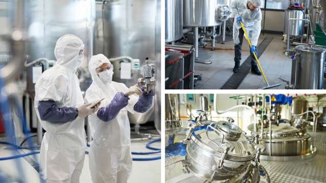 Collage der pharmazeutischen Produktion