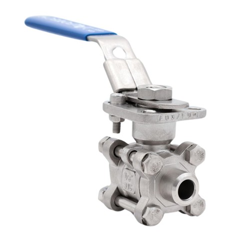 Kugelhahn, 3-teilig, mit ISO-Top, Schweißenden