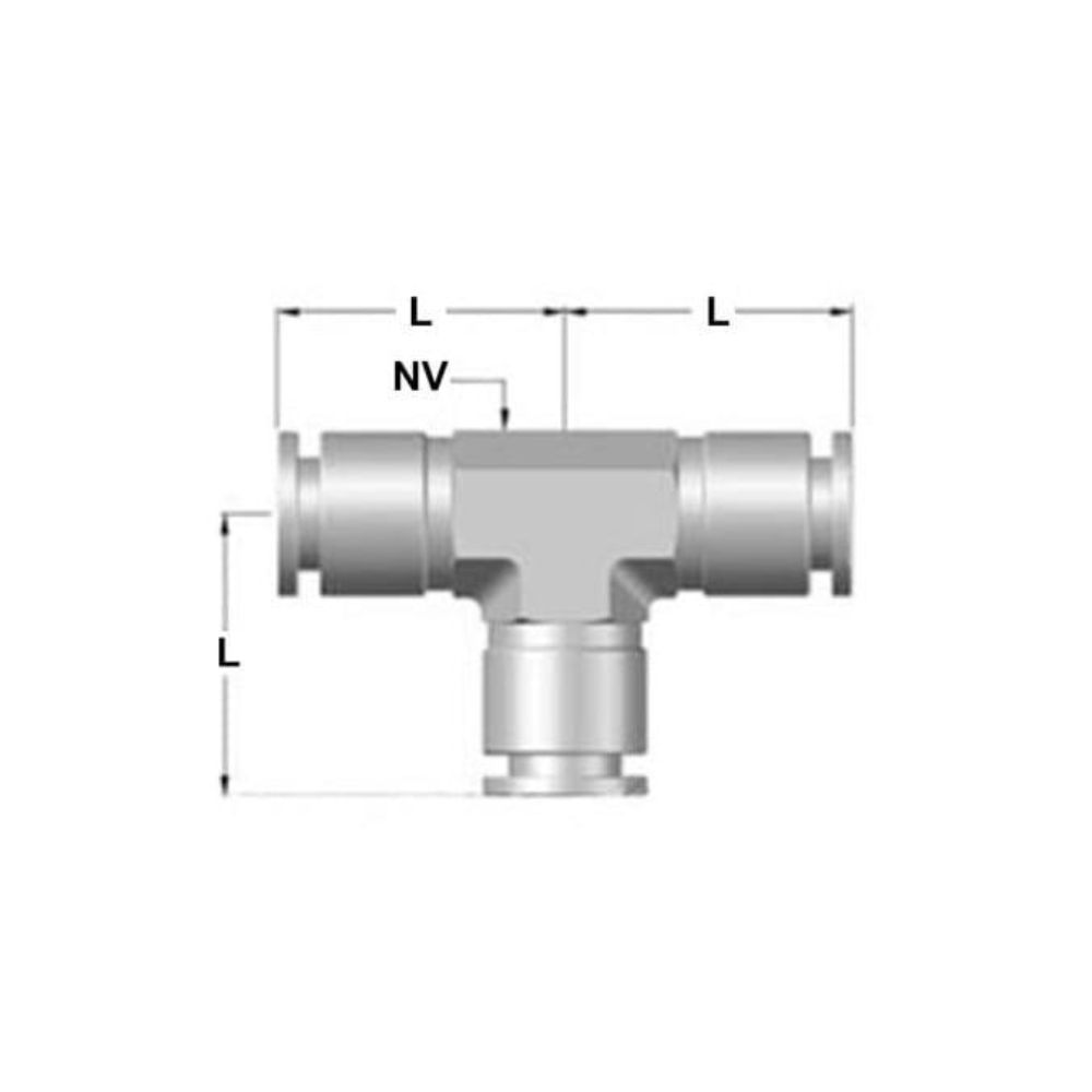 Gerade Steckverbindung, T-Stück