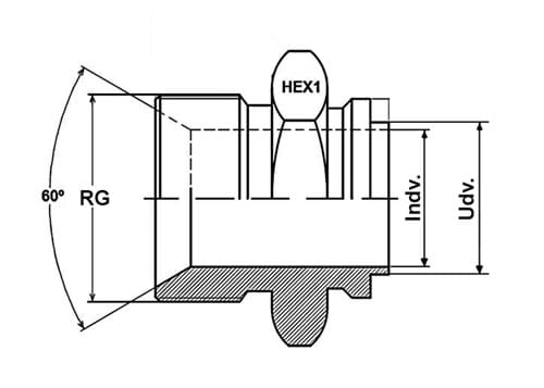 Schweissfitting für Faltenbalgschläuche, BSP Nippel mit 60°-Konus