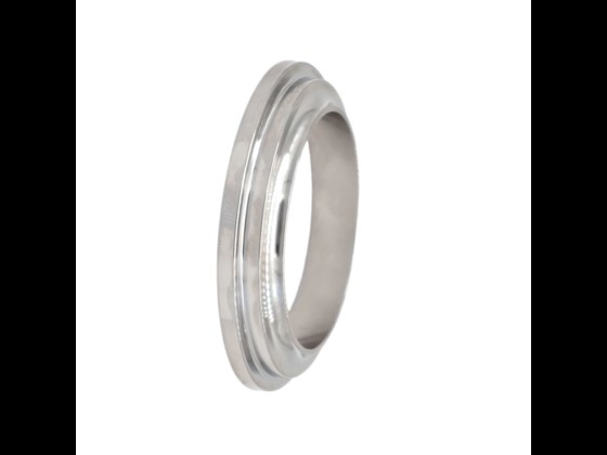 DS Vorschweißbördel mit R 0,8 µ Innenrauheit und Chargennummer. Mit Kragen zum Anschweißen an Milchrohre. Online kaufen!