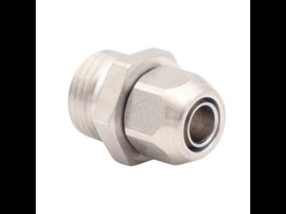 Hydraulik Verschraubung mit BSPP-Gewinde aus Edelstahl AISI 316. Langlebig, hygienisch und für Luft, Wasser & Lebensmittel geeignet. Hier bestellen!