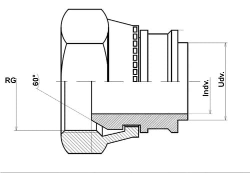 Schweissfitting für Faltenbalgschläuche, BSP-Überwurfmutter mit 60°-Konus