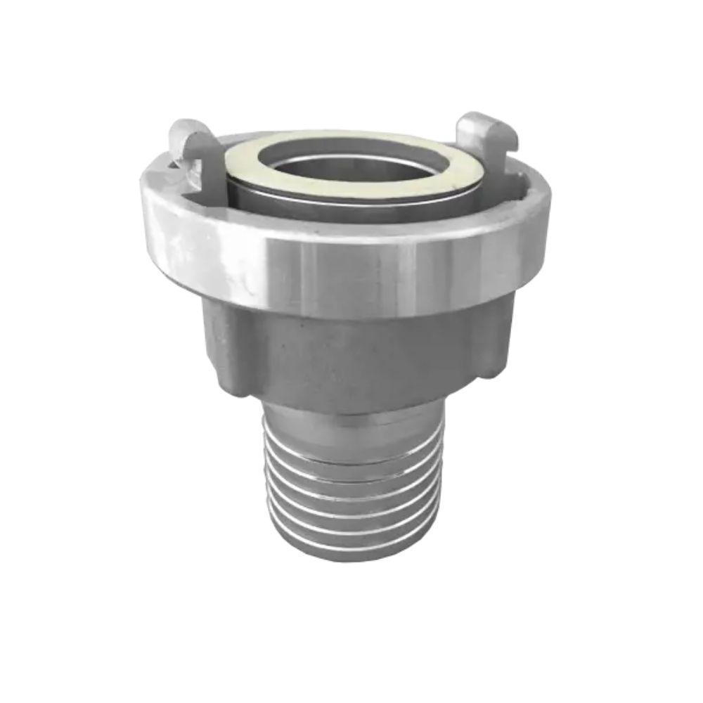 Robuste und drehbare Storz-Kupplung mit Schlauchstutzen aus geschmiedetem Aluminium. Wird u. a. für die Wasserversorgung und Pumpensysteme verwendet. 