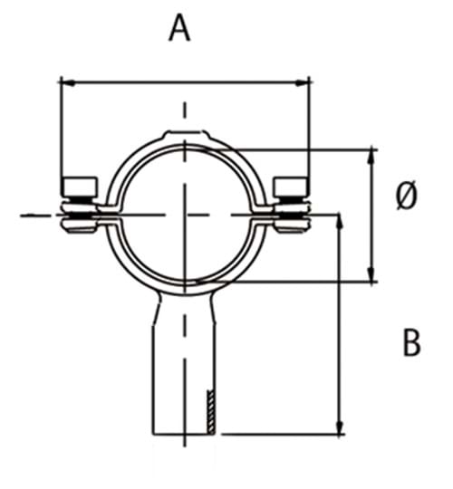 Rohrschelle mit Schaft, Unbrako Schrauben