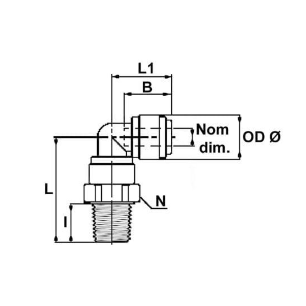 Pneumatik Winkelsteckverbindung, Drehgelenk