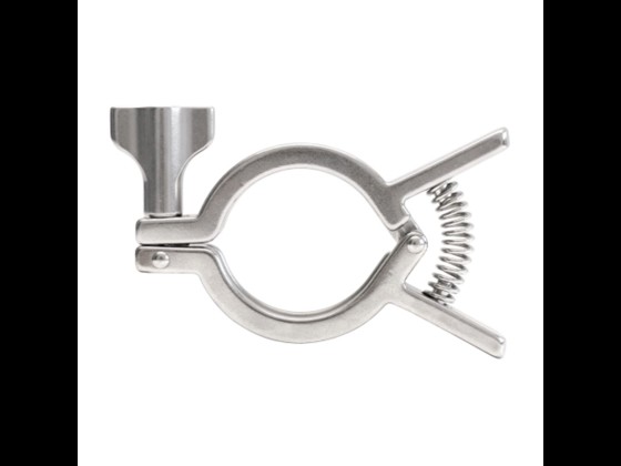 Robuste Clamp-Klammer mit Feder aus Edelstahl AISI 304. Sichert zuverlässigen Verschluss und ist einfach zu handhaben. Jetzt bestellen!