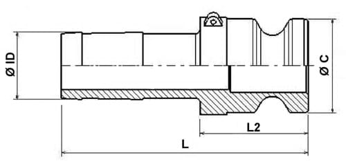 Kamlock-Kupplung, Typ E, Schlauchstutzen