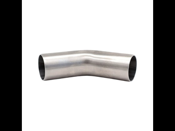 Hochwertiger 45°-Bogen aus Edelstahl DS/SMS, innen gebeizt, außen geschliffen. Mit glatten Enden. Bestellen Sie jetzt!